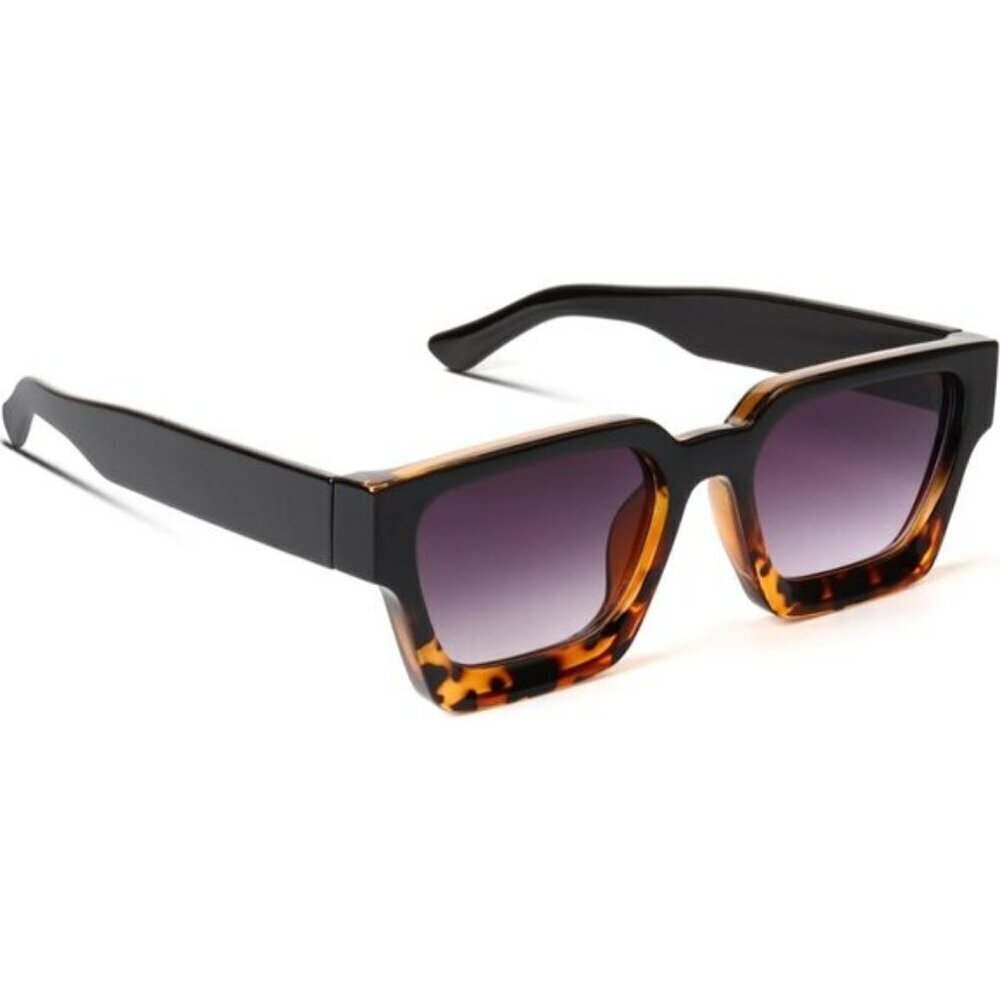 ⚡Men A-Leopard Fashion Thick Trendy Square Shades Rectangle Designer SunGlasses